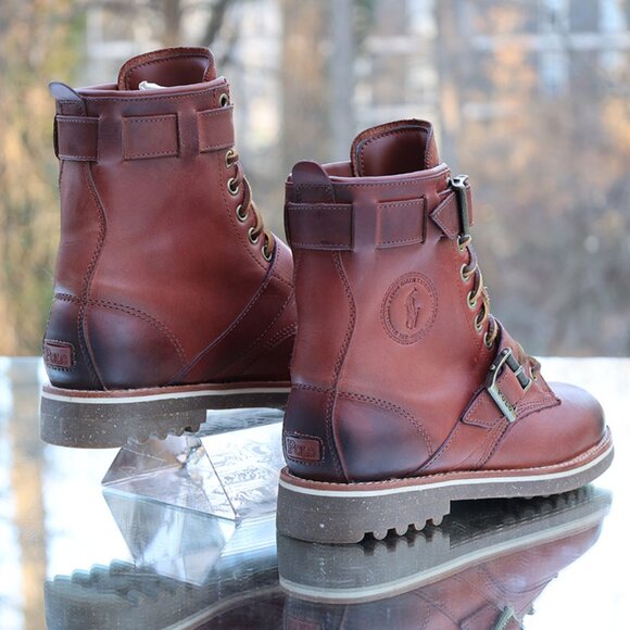 Polo Ralph Lauren Maurice Brown Leather Strap Buckle Boots - Picture 11 of 13